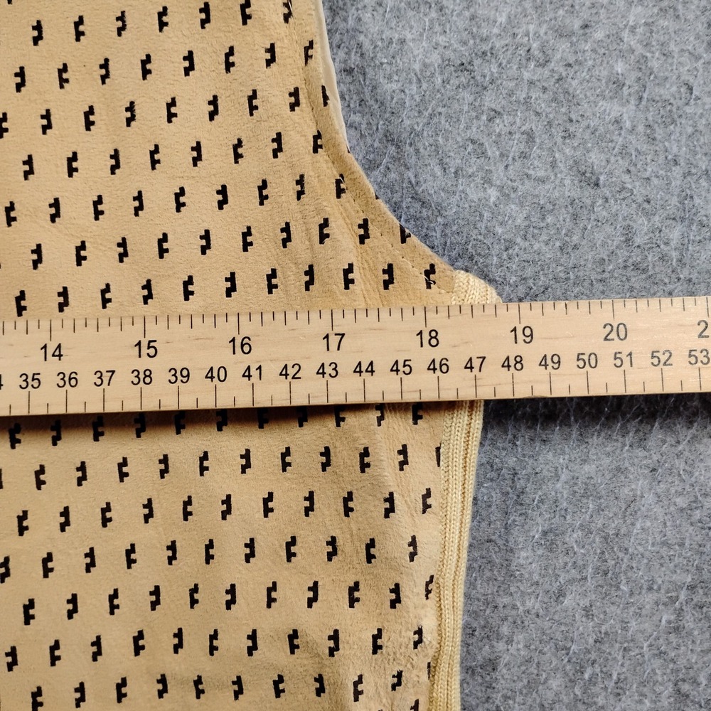 Livingston Bros Vintage 70s Sweater Vest Womens M Beige Leather Pocket Knit - Picture 3 of 8